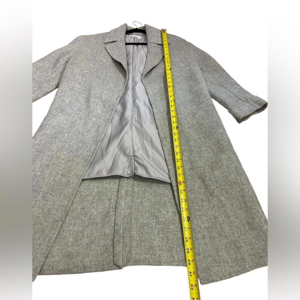 Blossom H Company l Light Gray Open Front Long Wool Coat Large - Picture 3 of 9